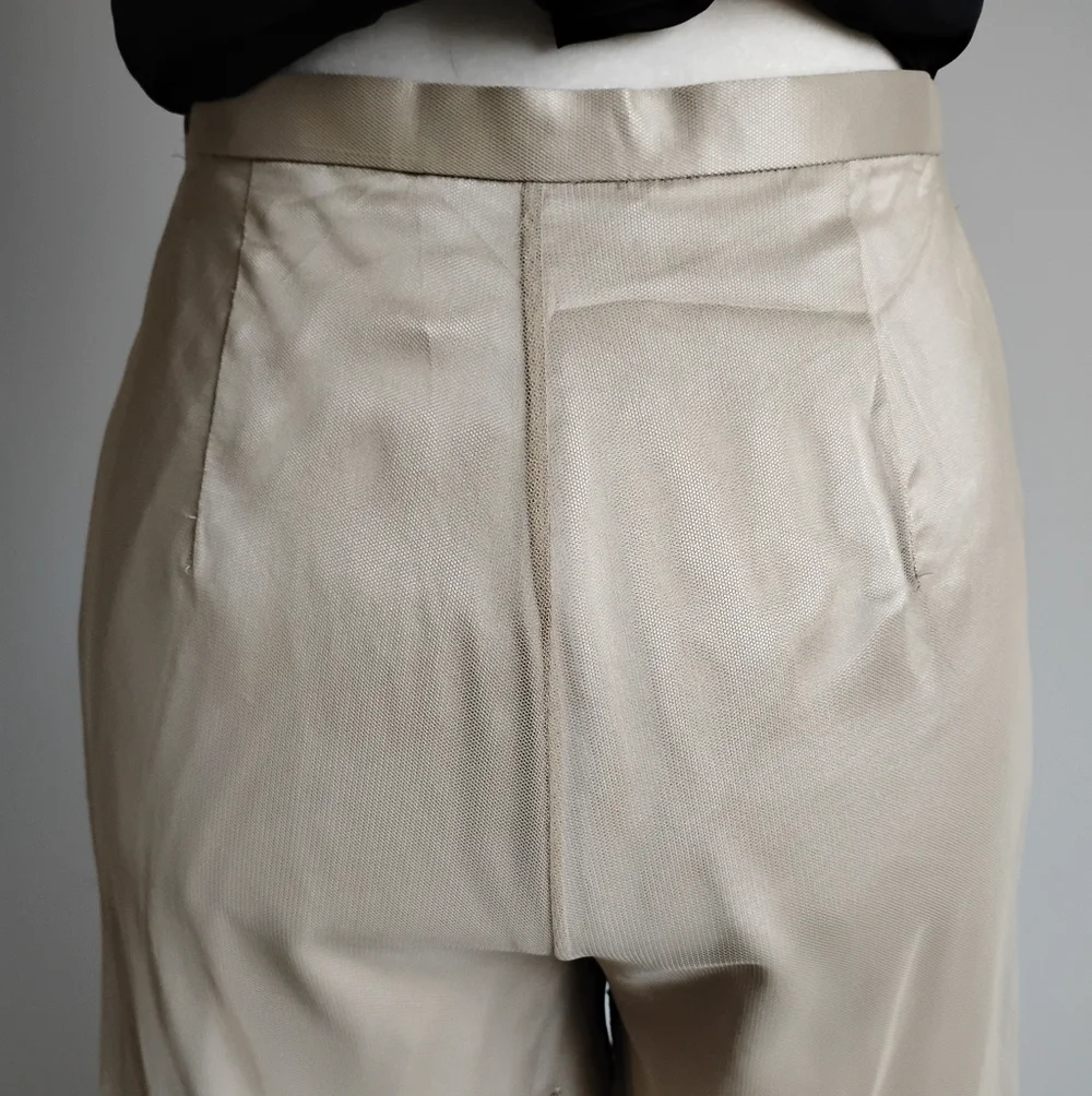 Vie By Victoria Royal By Mary Bay Silk Beaded Tulle Pants Gold Beaded Size 4 - Picture 10 of 15